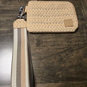 IHKWIP Woven Tan Wristlet with Keychain NWOT